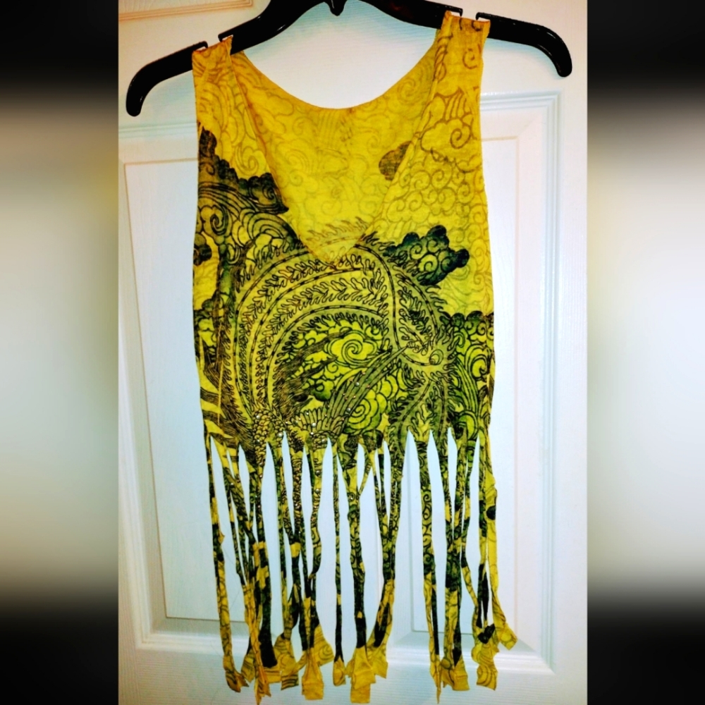 Women's affliction fringe crop top